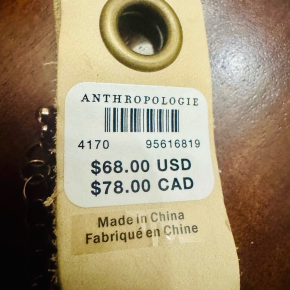 Anthropologie Teardrop Necklace with Green and Pink Accents - Picture 3 of 3